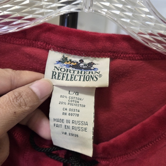 Northern Reflections Cotton Blend Red Long Sleeve Top - Picture 5 of 6